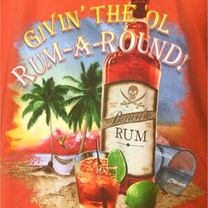 Paradise Rum Tangerine Unisex Large T-Shirt Short Sleeve Crew Neck Cotton Beach